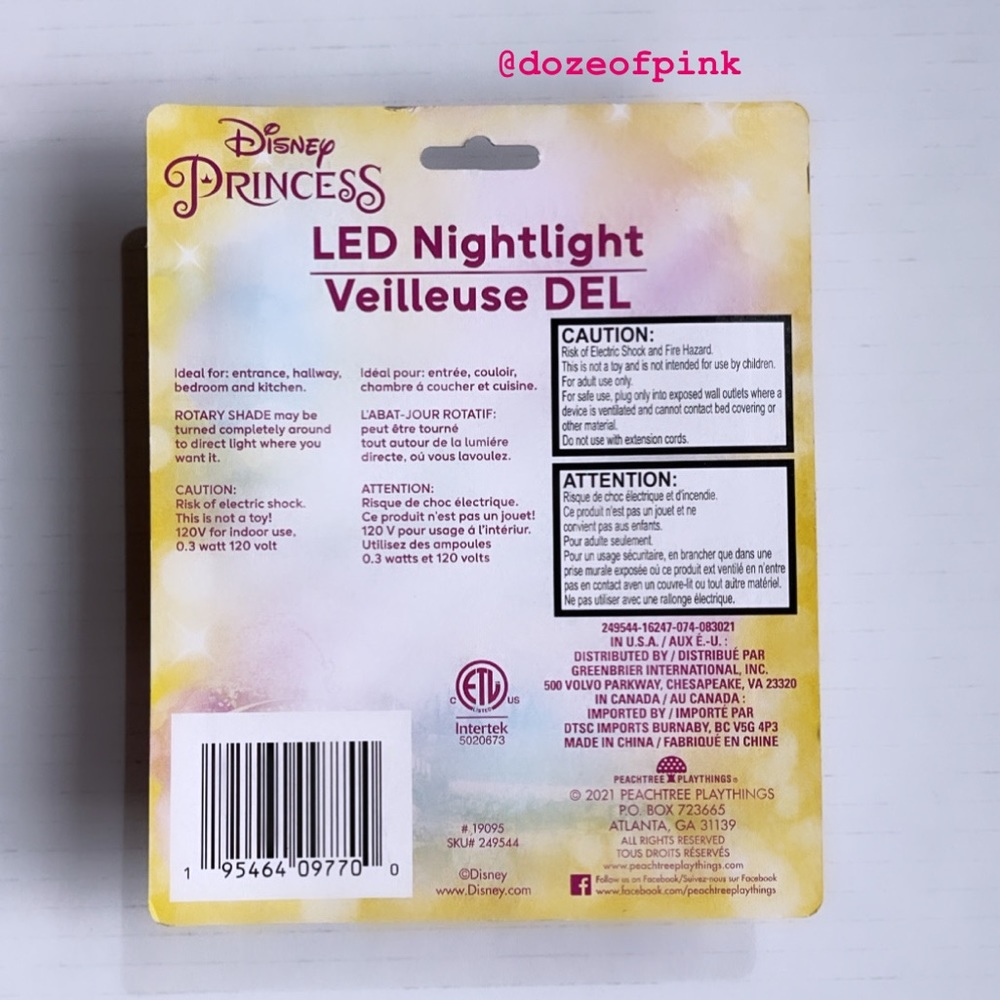 DISNEY PRINCESS LED NIGHT LIGHT - Picture 6 of 6